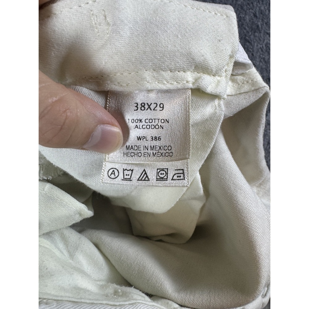 Haggar Dress Pants Mens 38X29 Cream High Rise Cotton Straight Office Business - Picture 6 of 8